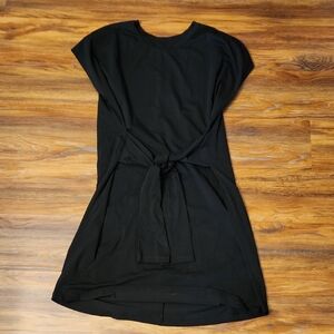 Universal Standard Cotton Black Tie-waist Dress